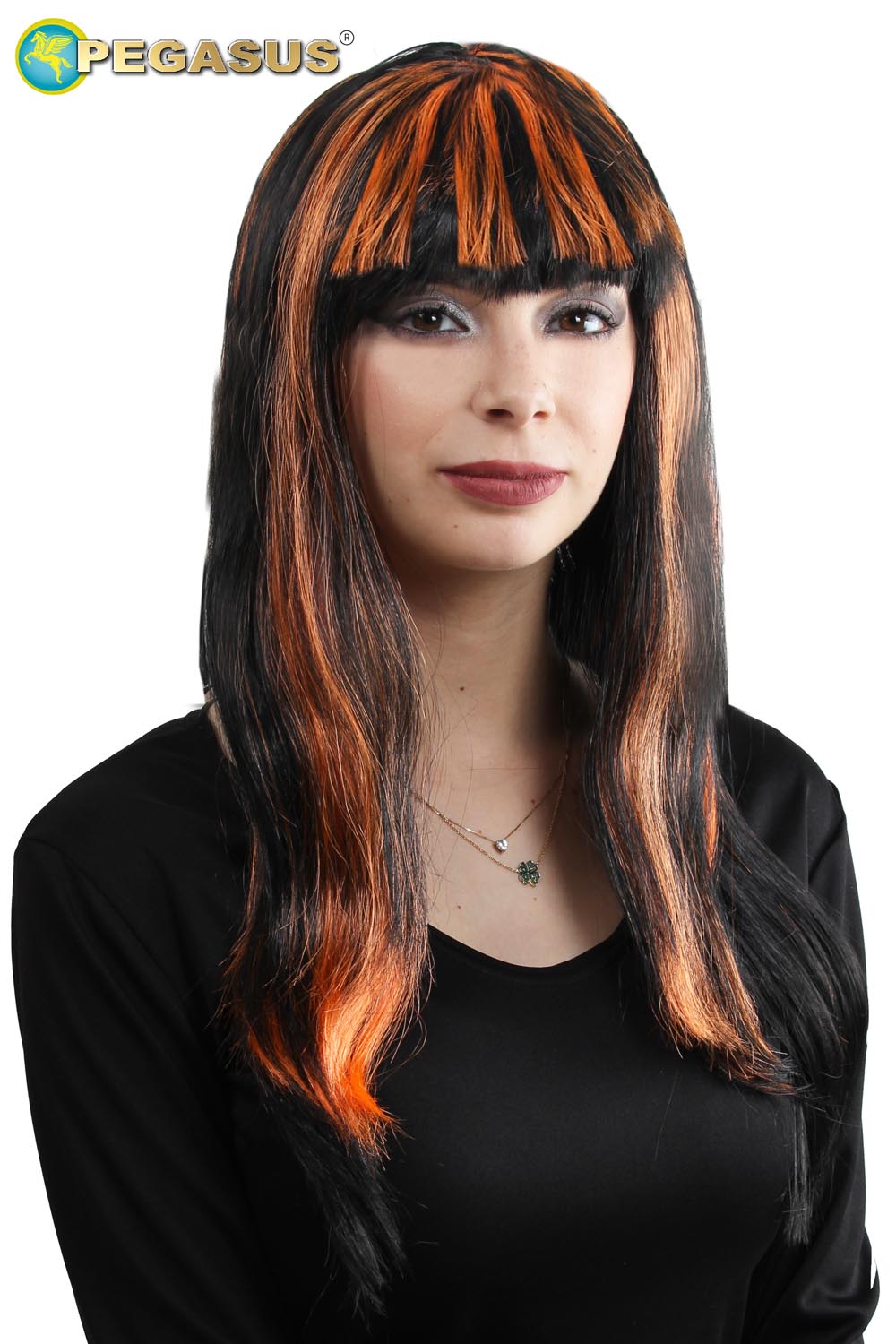 PARRUCCA BICOLORE NERO-ARANCIO